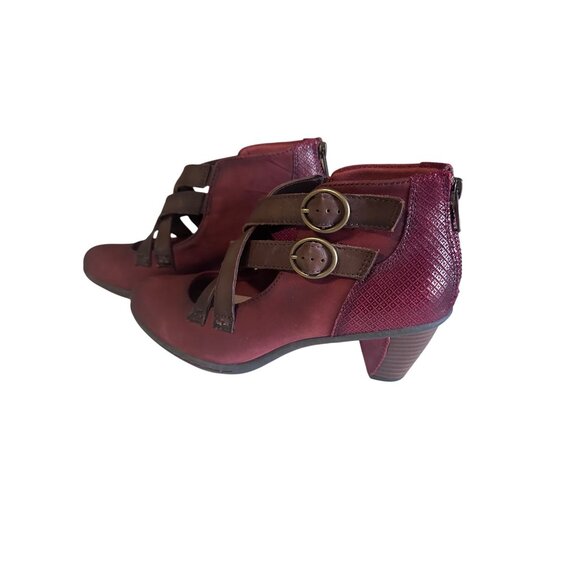 Earth maroon zip back boots size 8.5 B - Picture 2 of 6